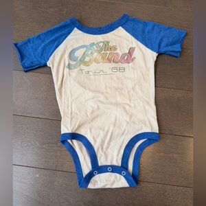 Rowdy Sprout Blue and Cream Kids One Piece